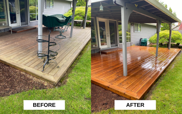 Deck Wash / Stain Portland Oregon Before & After