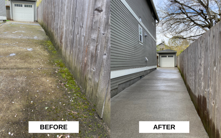 Driveway Cleaning Portland Oregon Before & After