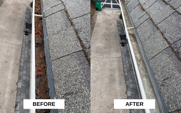 Gutter Cleaning in Portland Oregon Before & After